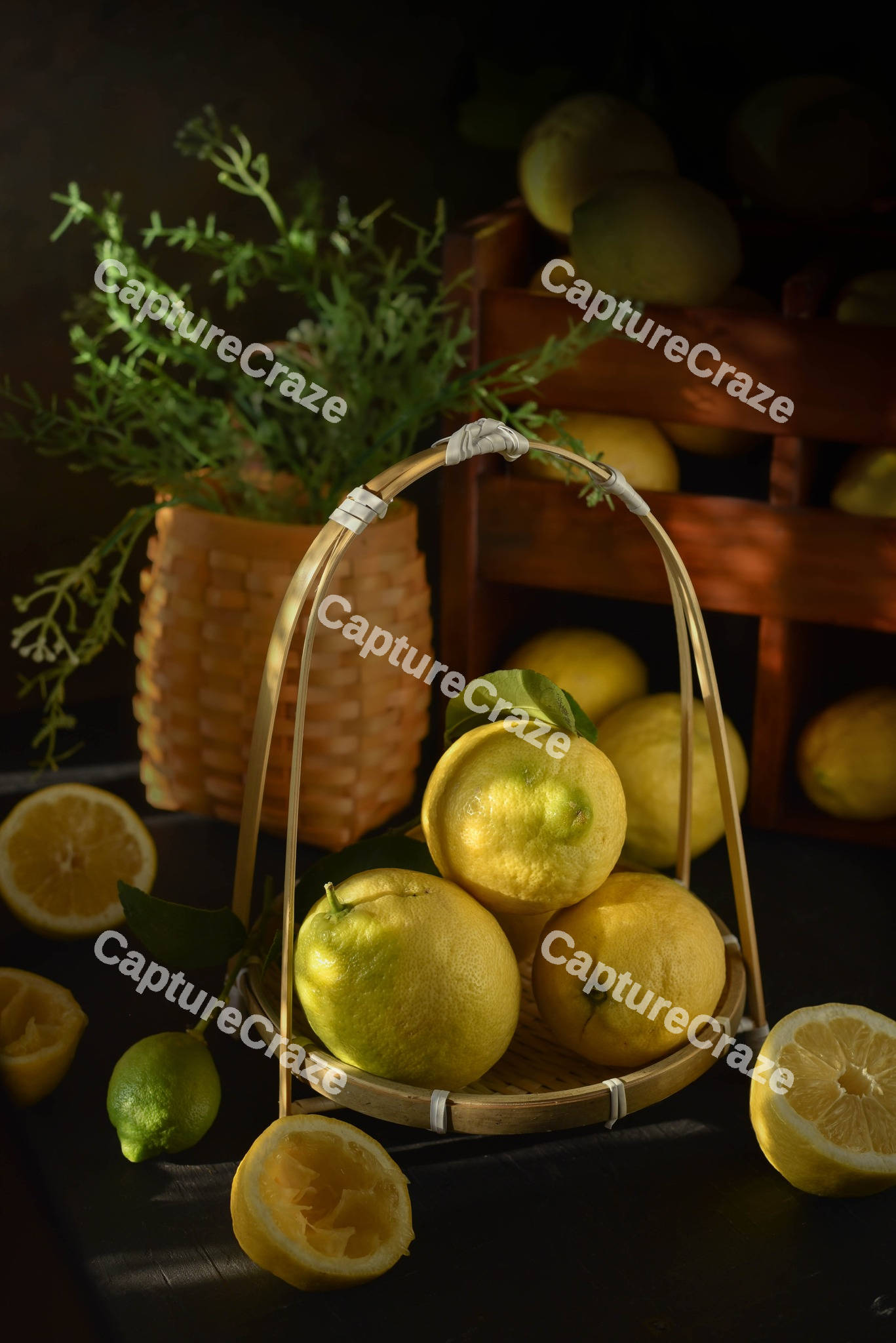 Lemons in a basket